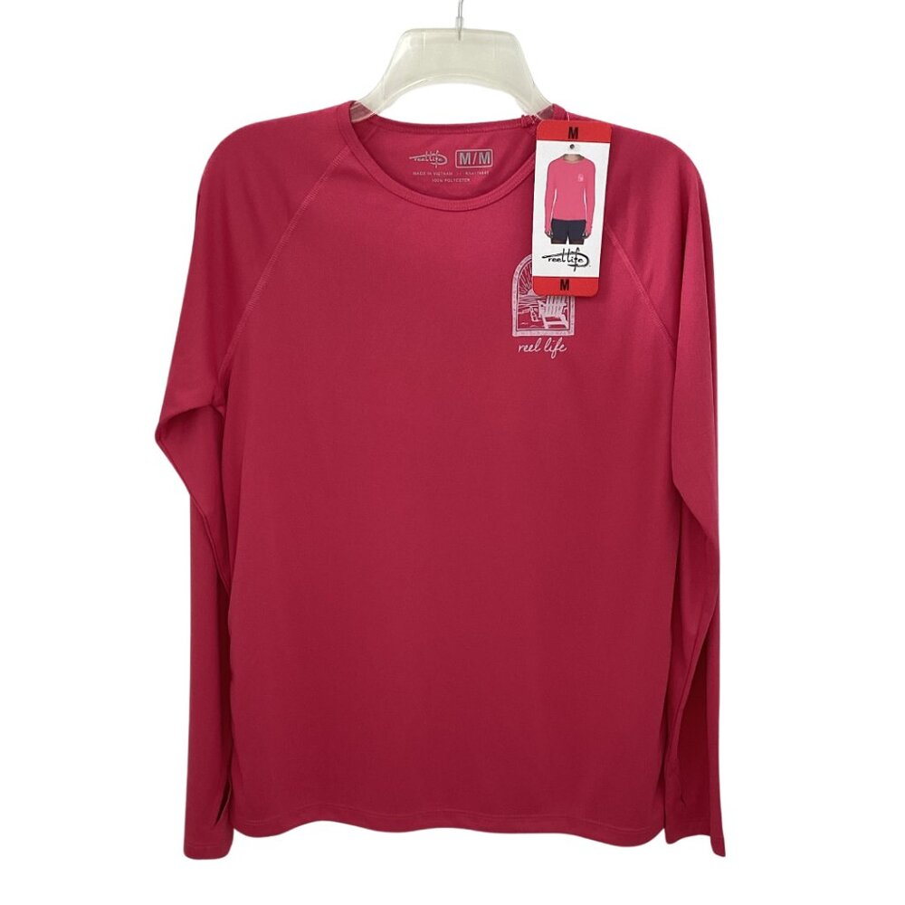 NWT Reel Life Shirt Women’s M Medium Pink Mangrove Long Sleeve UV Top T Tee